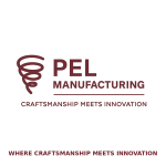 PEL Manufacturing logo with a swirl icon and the slogans "Craftsmanship Meets Innovation" and "Where Craftsmanship Meets Innovation.