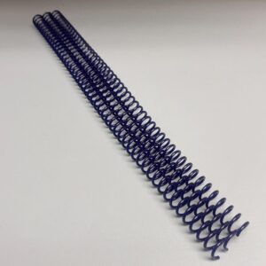 A single 3/8" x 12" #4 Navy Spiral Plastic binding coil is displayed on a plain white surface.